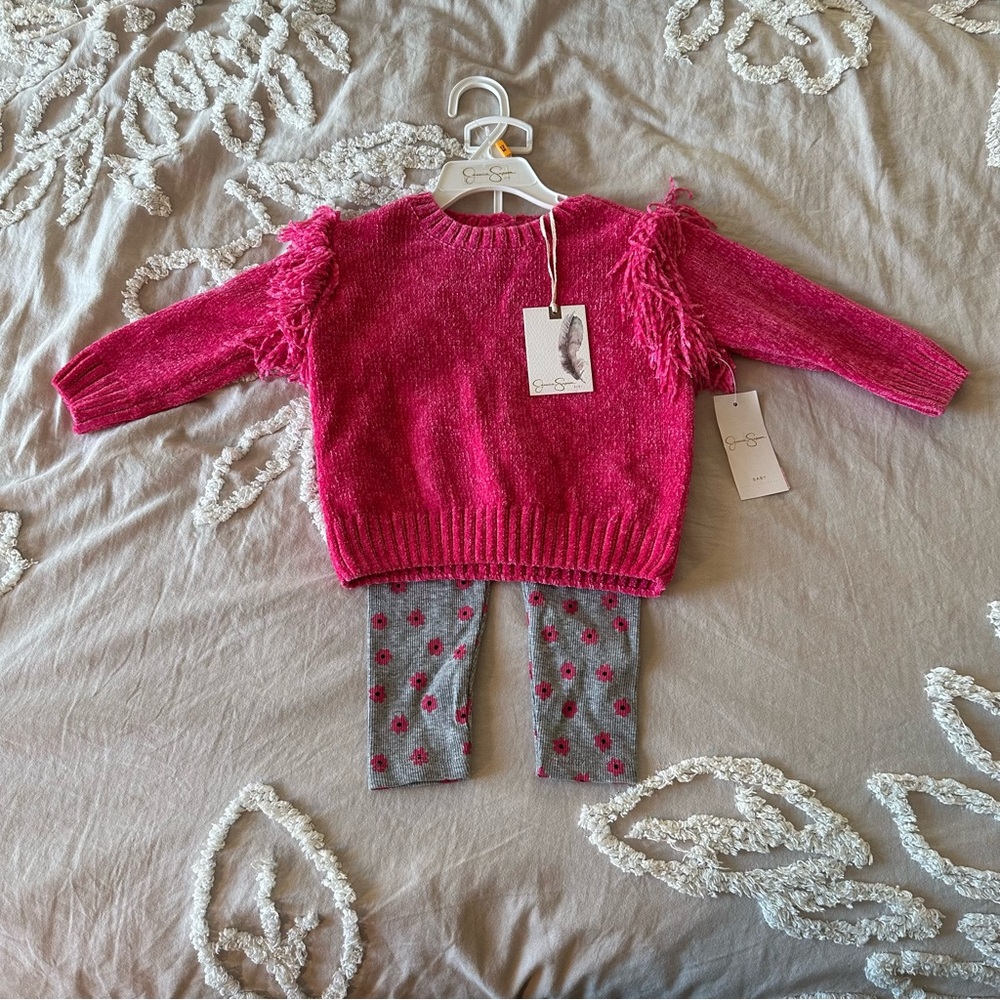 Jessica Simpson Vibrant Pink Fringe Sweater